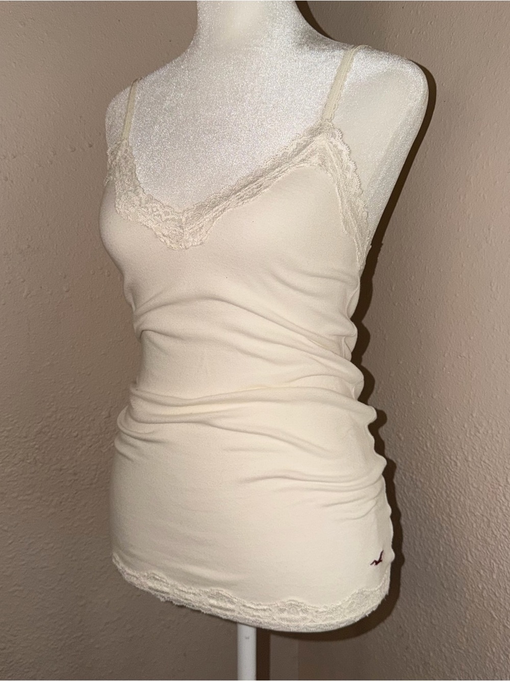 Vintage Y2K Hollister 2000s Lace Trim Cami Tank Top